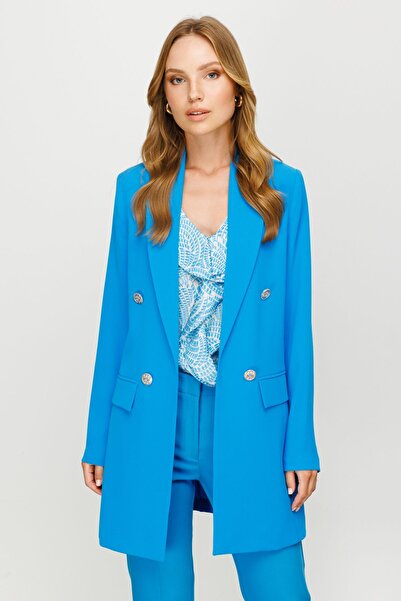 Ekoll Ekol Blazer Kadın Ceket Mavi