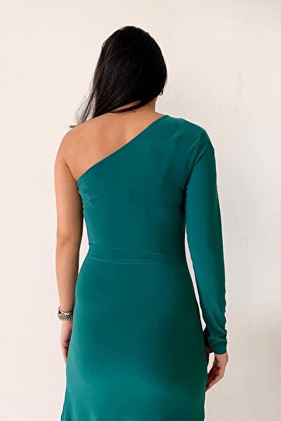 Mine Tan Butik Rochie mini cu o singură mânecă - verde