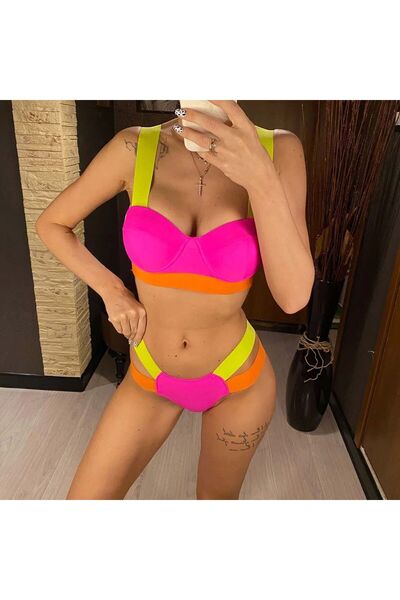 BF Bikini Fashion Σετ μπικίνι με σχέδιο Neonbell
