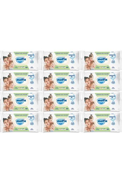 Molfix Isotonic Wet Wipes Fresh Cleaning 60 Pieces 12 Pieces