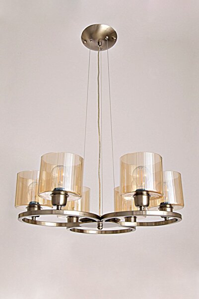 Avize çarşısı Domino 6 Lı Avize Mat Krom