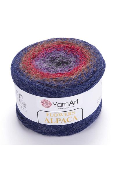 Yarnart Fire de tricotat manual cu flori de alpaca marmorată - 439