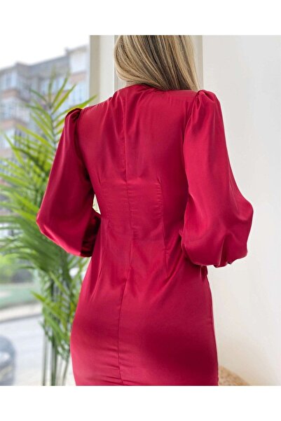 Mine Tan Butik Kol Bağcık Detay Angel Elbise