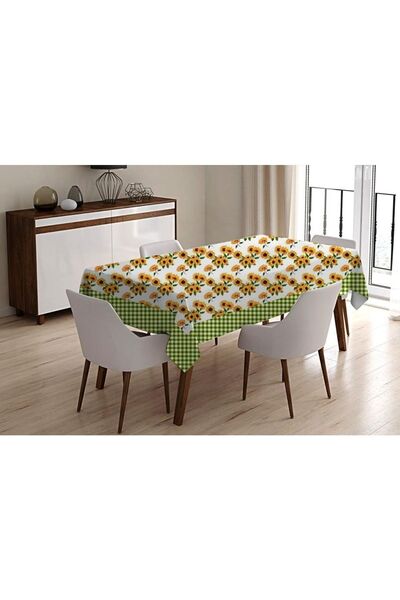 WENESSİ Față de masă din material neutru cu imprimeu floarea soarelui (140×18...