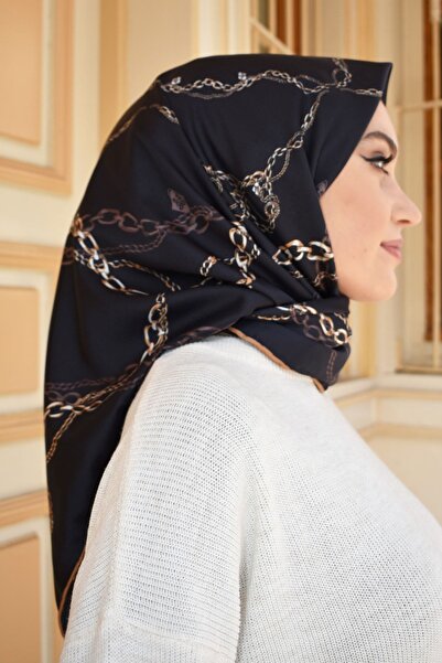 Ma'Polien Basic Kreasyon Twill Eşarp Siyah-altın