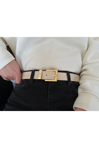 Fiori Square Buckle Bridged Women's Belt, Pants Belt, Jacket Belt, Dress Belt