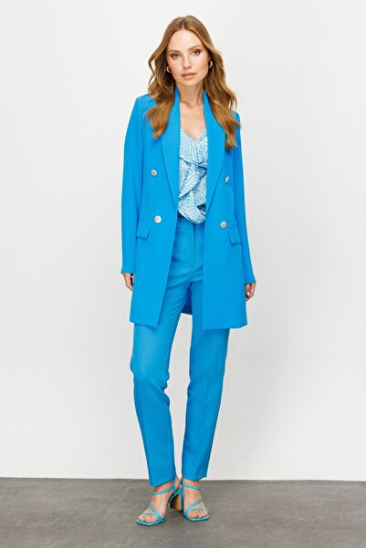 Ekoll Ekol Blazer Kadın Ceket Mavi