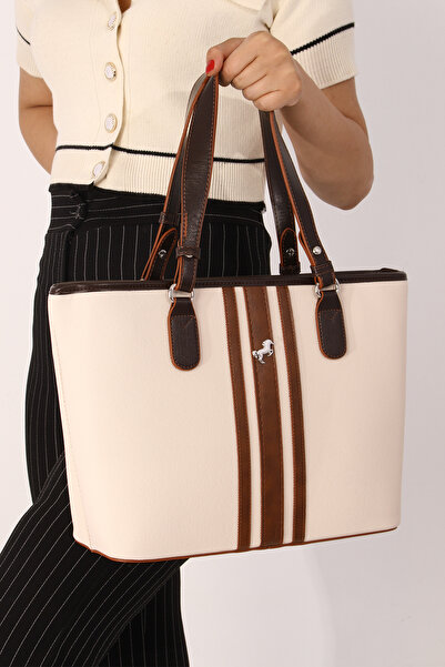 Miami Polo Club حقيبة كتف وكتف نسائية من ميامي بولو 1370 - كريمي