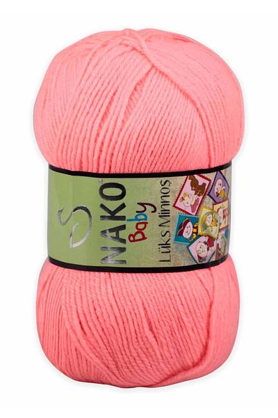 NAKO 5 Pieces Luxury Minnoş Baby 11157 Neon Coral Color Hand Knitting Thread