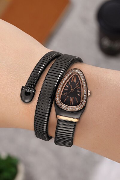 polo55.sport.1855 ساعة يد نسائية بنموذج ثعبان من حجر الزركون