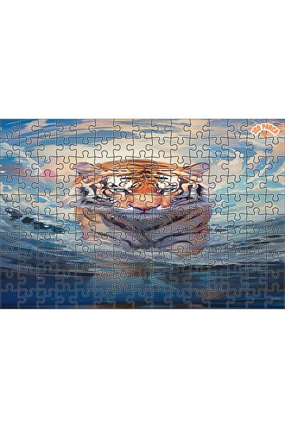 Teona Ahşap Suların Hükümdarı Kaplan Dekoratif Çift Katlı Çerçeveli Asılabili...