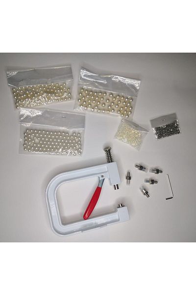 PASAMİA Pearl Nailer - Bead Set (580-585 Pieces) - Pearl Nailer (470 Pieces)