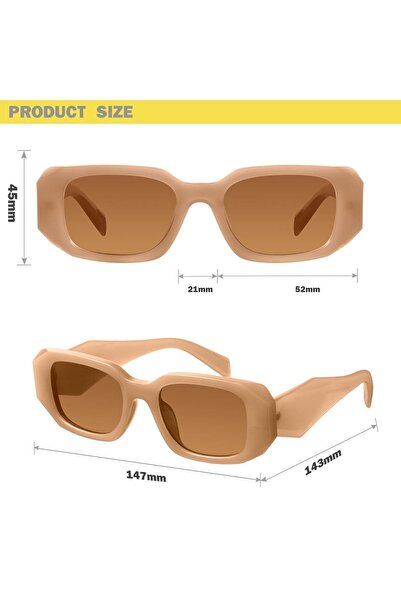 Polo55 Retro obdélníkové sluneční brýle s diamantovým řezem