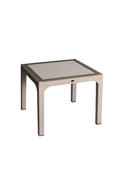 IRAK PLASTİK HOLİDAY RATTAN MASA 90x90 ÇÖL BEJİ