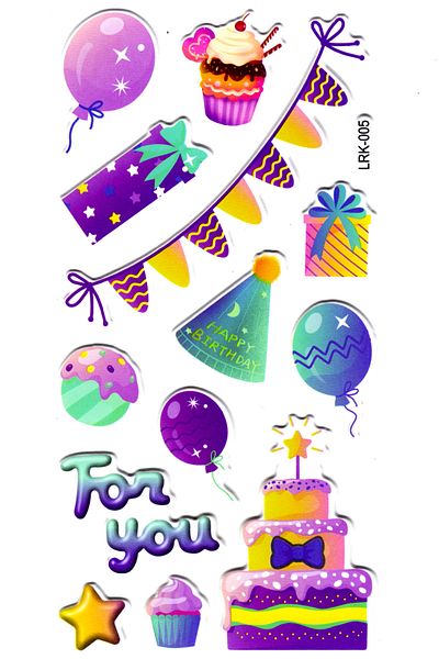 Limmy Αυτοκόλλητο Planner Notebook 17x9 cm με ανάγλυφο - Lrk005 Party Cake
