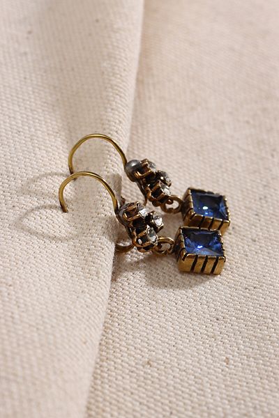 Süspüs Accessories Authentic Dangle Square Jewelled Earrings