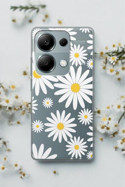 Spoyi Xiaomi Redmi Note 13 Pro 4g Transparent Daisy Design Clear Silicone Pho...