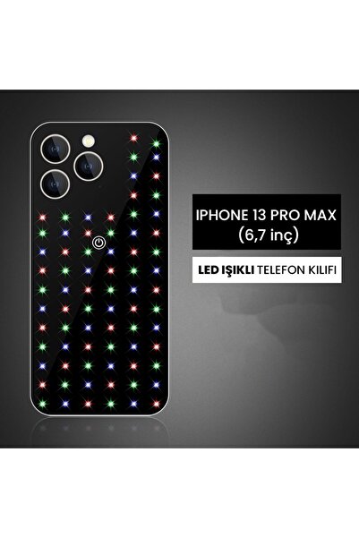 DEKOHOP Apple Iphone 13 PRO MAX Uyumlu Led Işıklı Gece Lambası Telefon Kılıfı