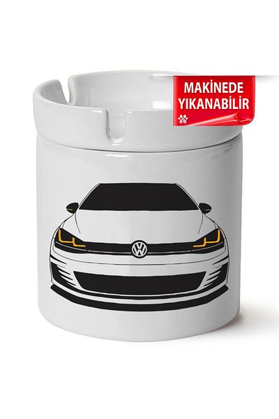 Çakilap Vw Golf 7 Porcelain Printed At-Fighting Ashtray (Kl-Otmbl-Vw)