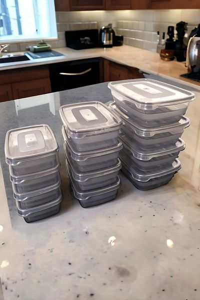 MAVİKÖY 12-Piece Storage Container Breakfast Deep Freezer - Microwave-Suitable