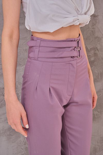 SHUGAA WOMEN'S HIGH WAIST FABRIC PANTS