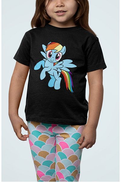 Fuddy Moda Tricou unisex pentru copii cu imprimeu My Little Pony Rainbow Dash - Tricou pentru bebeluși cu imprimeu film