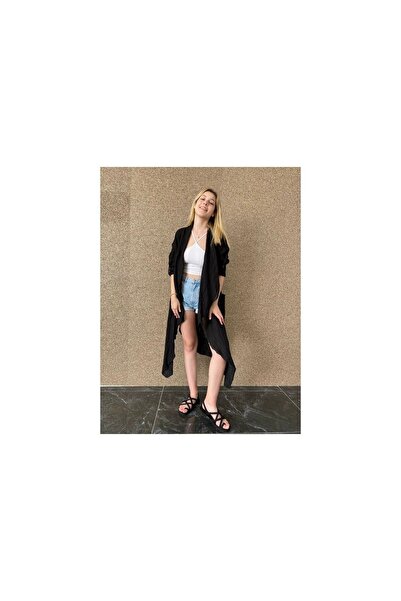 Bohemian Organic Linen Fabric Asymmetrical Kimono