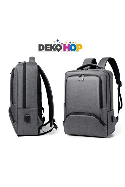 DEKOHOP Laptop Sırt Çantası Yeni Nesil Usb Şarj Girişli Notebook Ipad ve Günl...