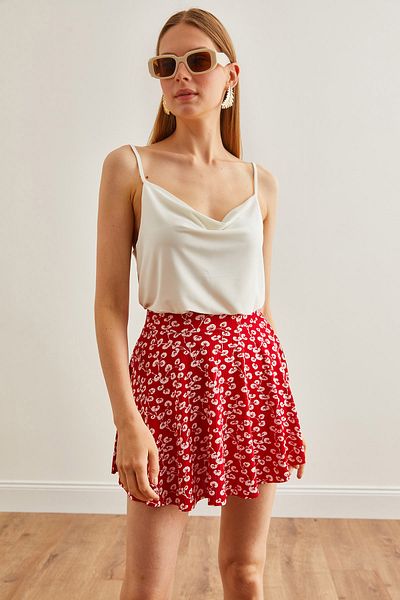 Olalook Roter Gonca Camisole-Shorts-Rock - ETK-19000170