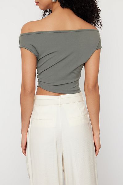 Edit by Trendyol Khaki Slim pletená halenka TEDSS24BZ00029