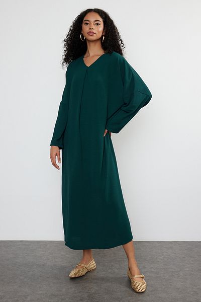 Trendyol Modest Зелена ткана сукня Aerobin TCTSS24EB00253