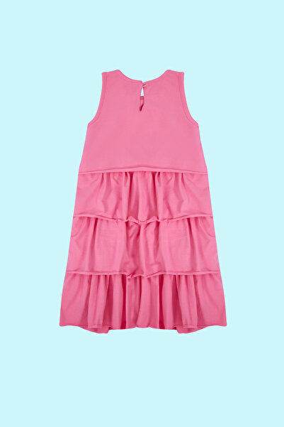 TRENDYOLKIDS Rochie tricotată Eid pentru fete, din bumbac, fără mâneci, cu volane, TKDSS24EL00001