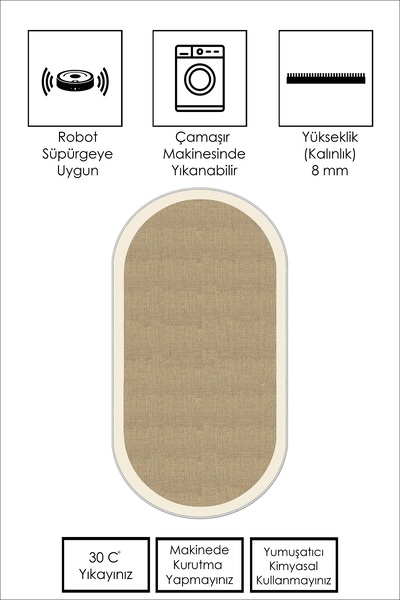 Confidence Home Wicker Oval Runner for Home Decoration - Non-Slip Base, Washable Machine