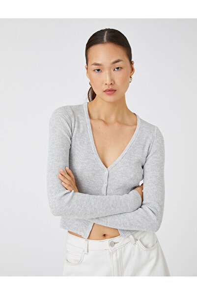 Koton Úpletový Cardigan Slim Fit se zapínáním na patentky