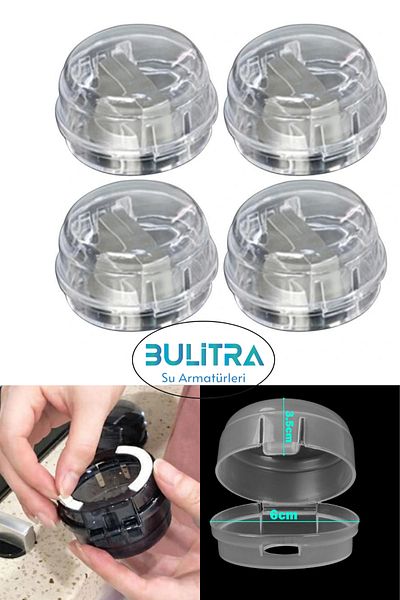 BULİTRA Su Armatürleri 4 Pieces Embroidered - Cooker Oven Button Protector, Child Safety Lock Safety Cover