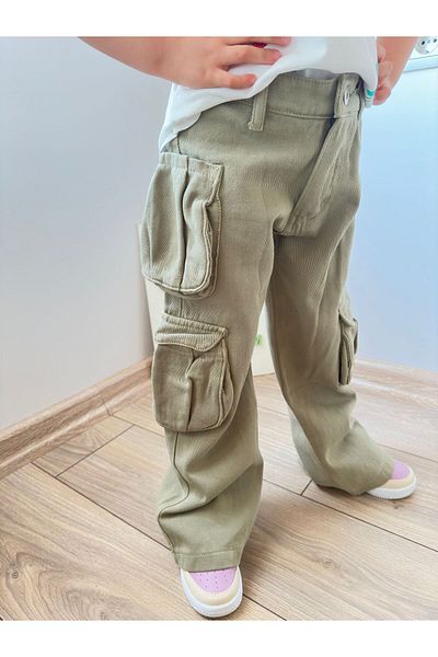 VOSVOSBABYSTORE Green 100% Cotton Woven Jeans - Pocket Detailed