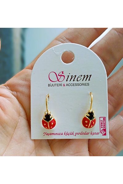 Eva Rose Ladybug Cherry Bee Children's Earrings - Hanging