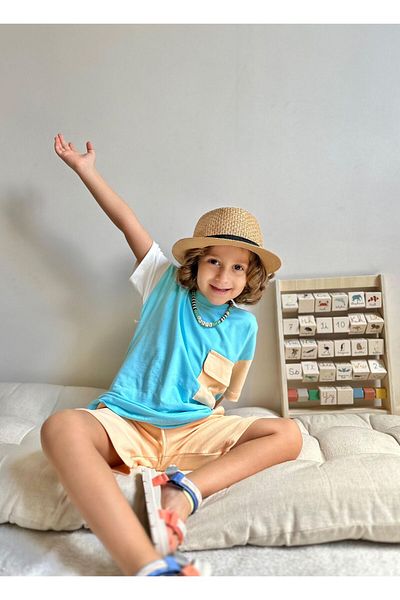 Jolly Kids Set pantaloni scurți cu buzunare colorate pentru băiat