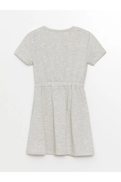 LC Waikiki LCW ECO - Girl's Crew Neck Printed Short Sleeve Dress L C M WAIKINAİ