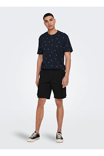 Only & Sons Siyah Erkek Kargo Şort ONSNEED CARGO 4564 SHORTS