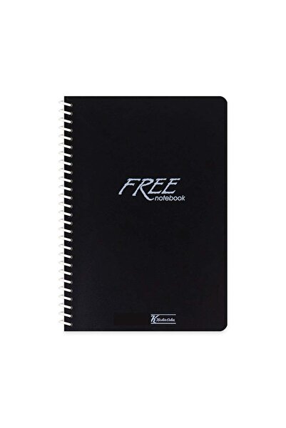 KESKİN COLOR Keskin Color Free Spiralli Siyah Plastik Kapak 60 Yaprak A4 Çizg...