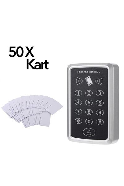 SONEX RFID Şifreli Kapı Kilidi Seti – 50 Adet Proximity Kartlı Kartlı Geçiş S...