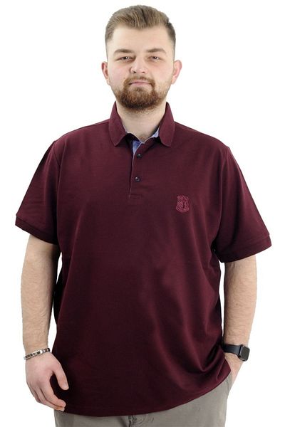 ModeXL Tricou supradimensionat pentru bărbați Mode Xl Guler Polo Brodat Classic Pique 20553 Prune