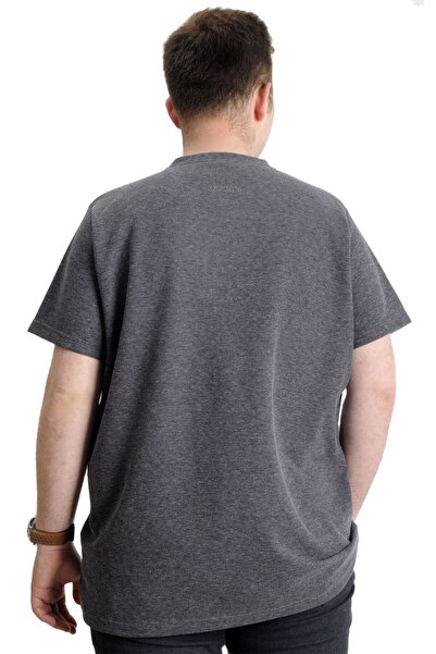 ModeXL Ανδρικό μπλουζάκι Mode Xl Large Size Crew Neck Waffle 20033 Μαύρο