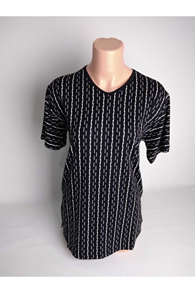 YAŞAR TRİKO بلوزة الأم من الفسكوز ليكرا بأكمام قصيرة ورقبة على شكل حرف V بالل...