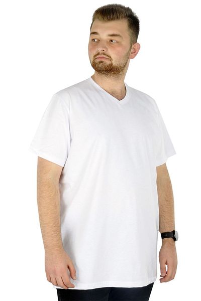 ModeXL Mode Xl Ανδρικό Tshirt με λαιμόκοψη Basic 20032 Λευκό