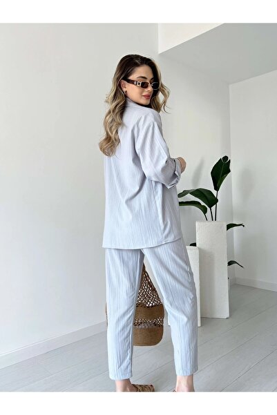 ZF BUTİK Short Leg and Pocket Detailed Suit Set