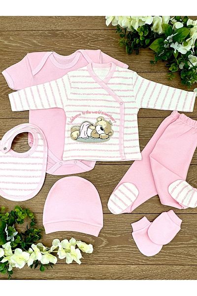 Renkli Puset 6-Piece Organic Cotton Baby Hospital Discharge Set - Welcome Bear