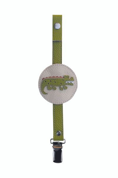 JMB Just My Baby - Leather Pacifier Strap - Crocodile - Reversible