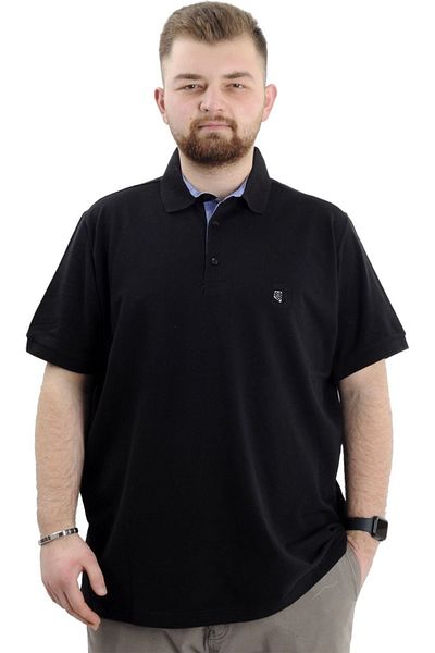 ModeXL Mode Xl Oversize Ανδρικό μπλουζάκι Polo γιακά Κεντημένο Classic Pique 20553 Μαύρο